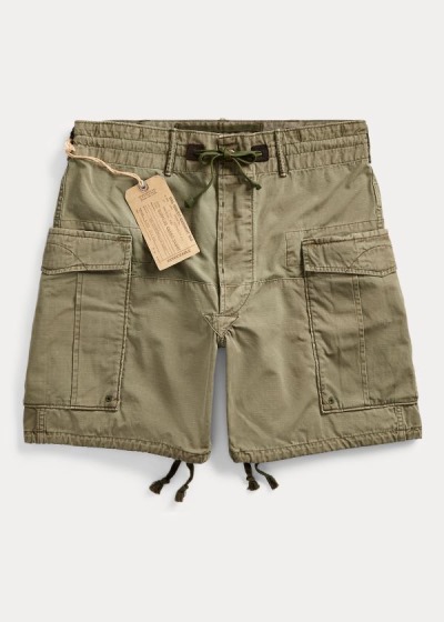 Pantalones Cortos Ralph Lauren Hombre Verde Oliva - Ripstop Cargo - BZIUA7109